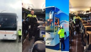 Manisa Polisinden Otobüs Yolcularına Emniyet Kemeri Bilgilendirmesi